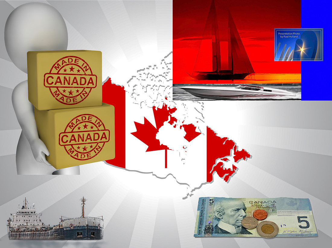 Made In Canada Stamp On Boxes Shows Canadian Products